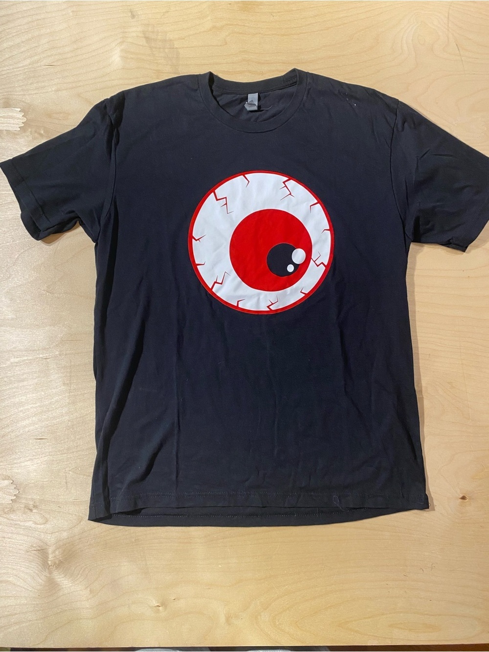 Next Level Apparel Black Tee with Red Eyeball Graphic XL (RK)
